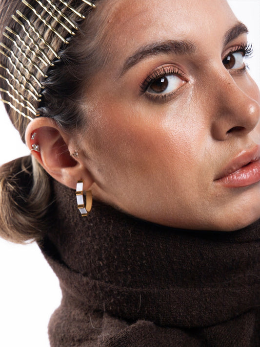 IVORY MOSAIC HOOPS
