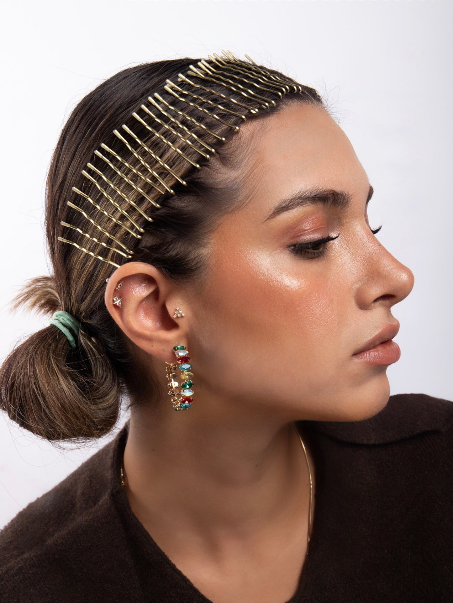 GÖKKUŞAĞI KRISTAL HALKA KÜPELER