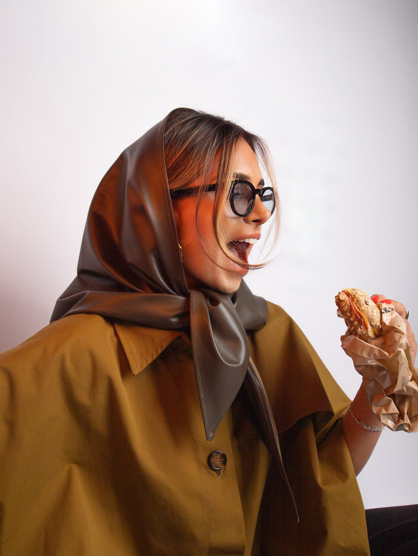 LEATHER BABUSHKA SCARF