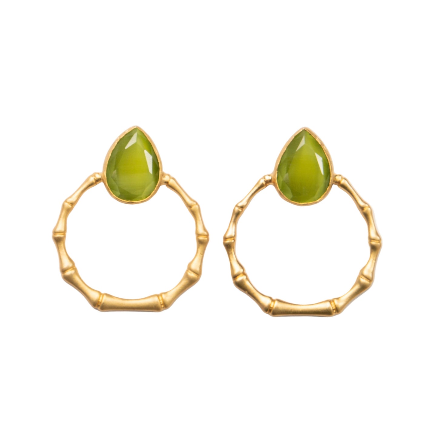 YEŞİL YEŞİM HALKA KÜPELER