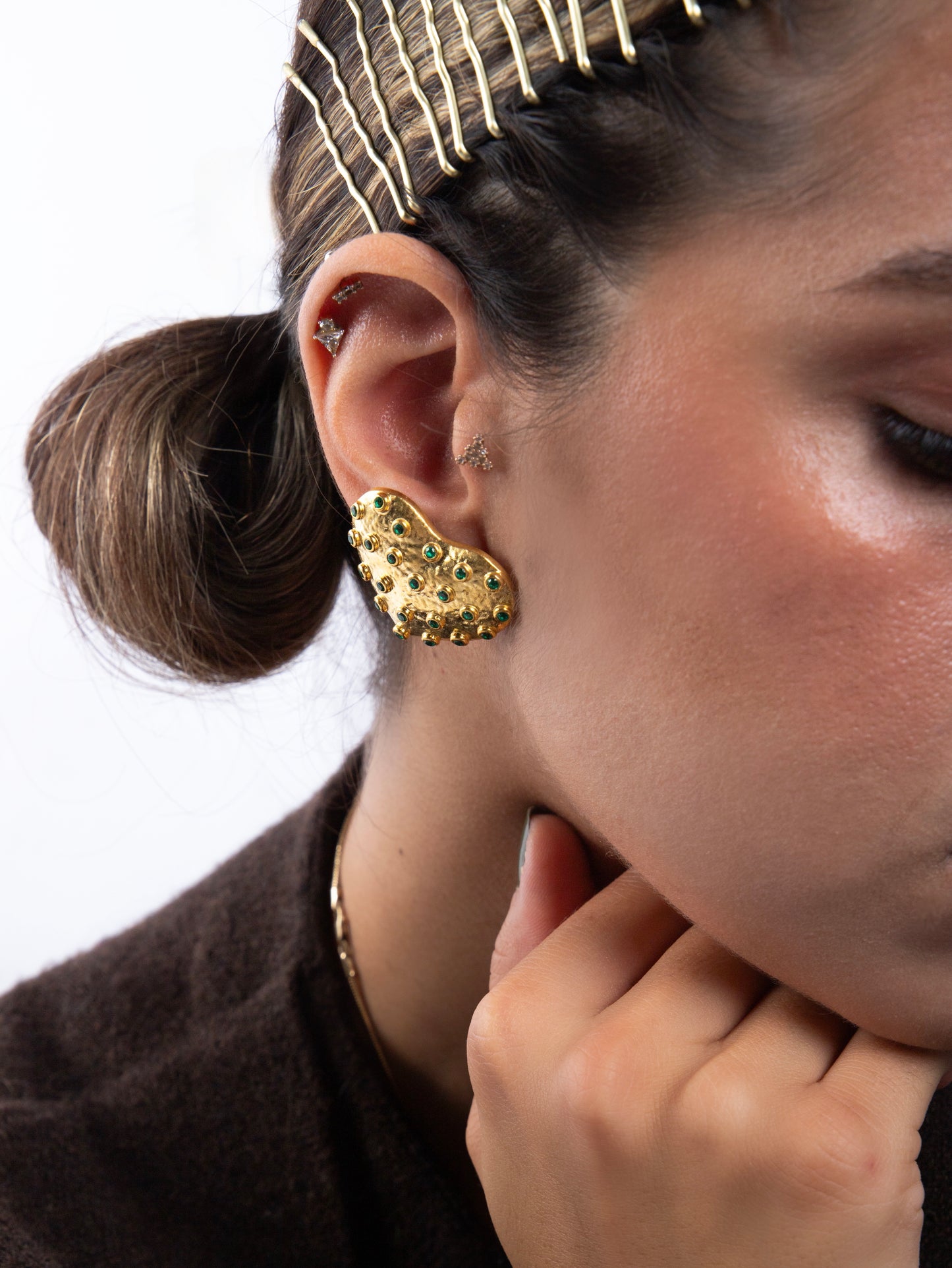 ALTIN VE TURMALİN HEYKEL KALP