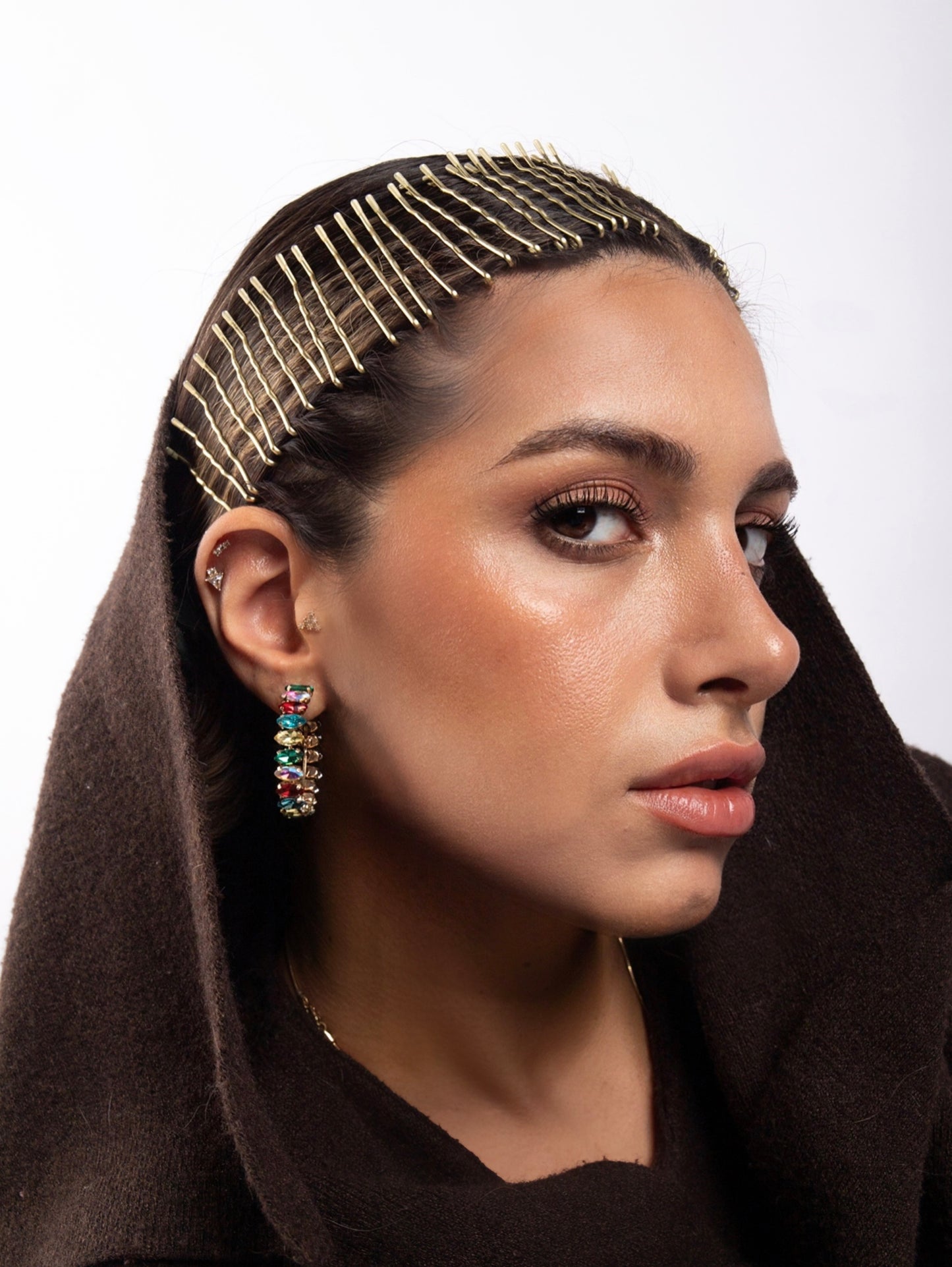 GÖKKUŞAĞI KRISTAL HALKA KÜPELER