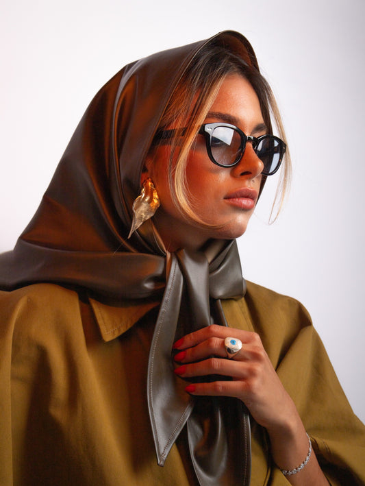 LEATHER BABUSHKA SCARF