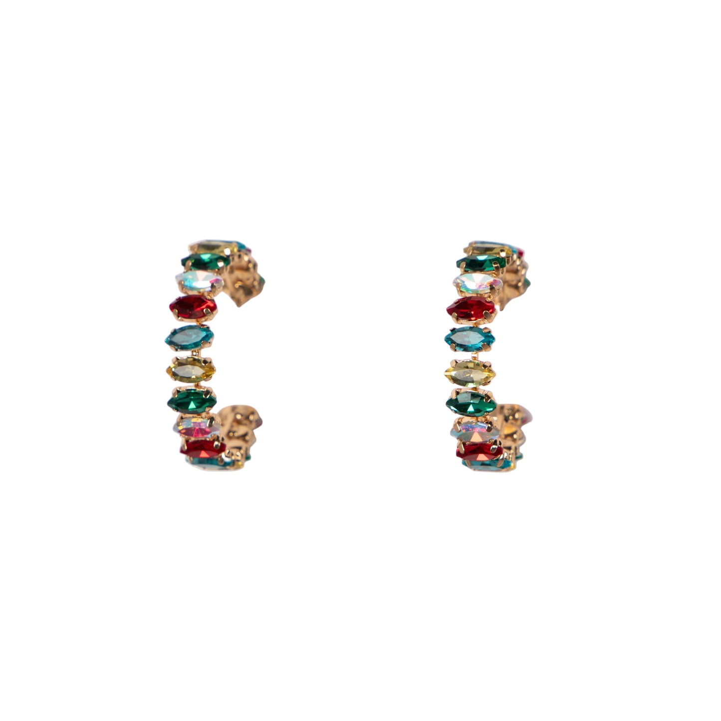 GÖKKUŞAĞI KRISTAL HALKA KÜPELER